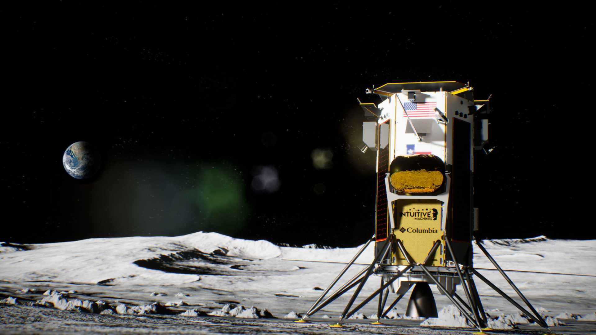 Intuitive Machines Lunar Lander On Moon