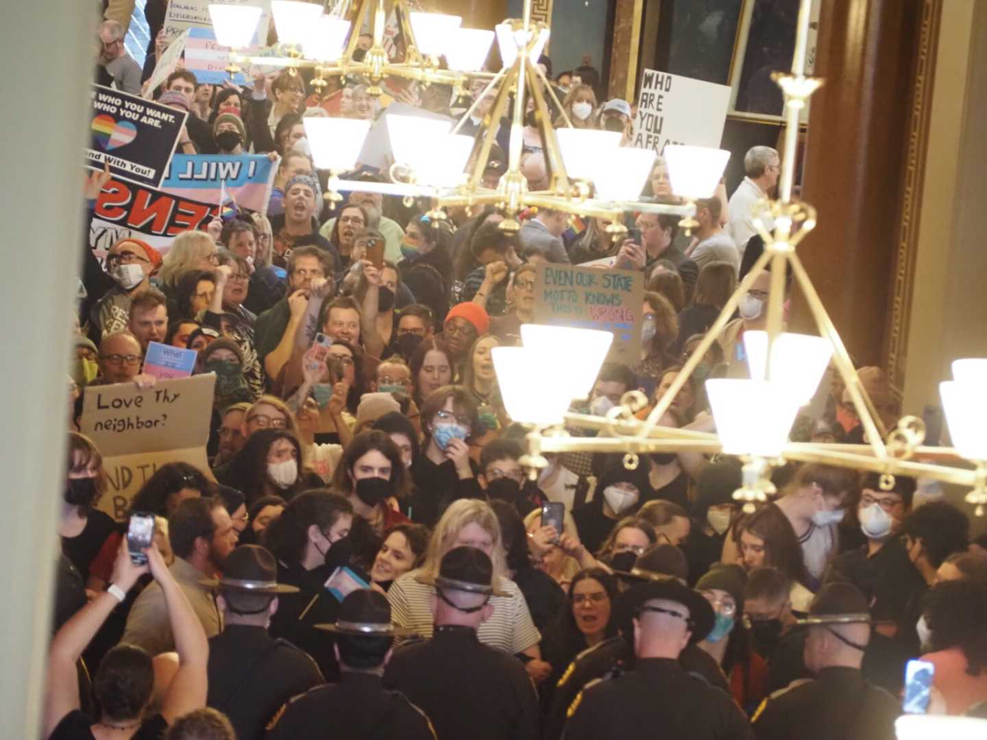 Iowa Capitol Protest Transgender Rights Bill