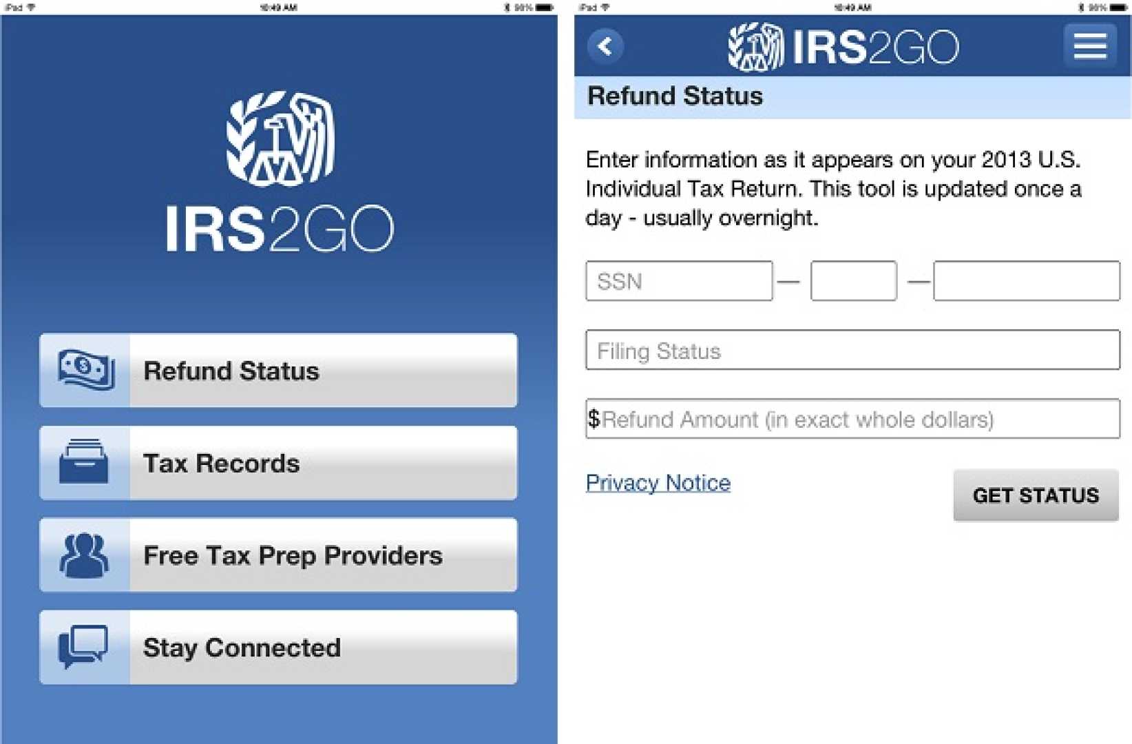 Irs Tax Refund Tracker App