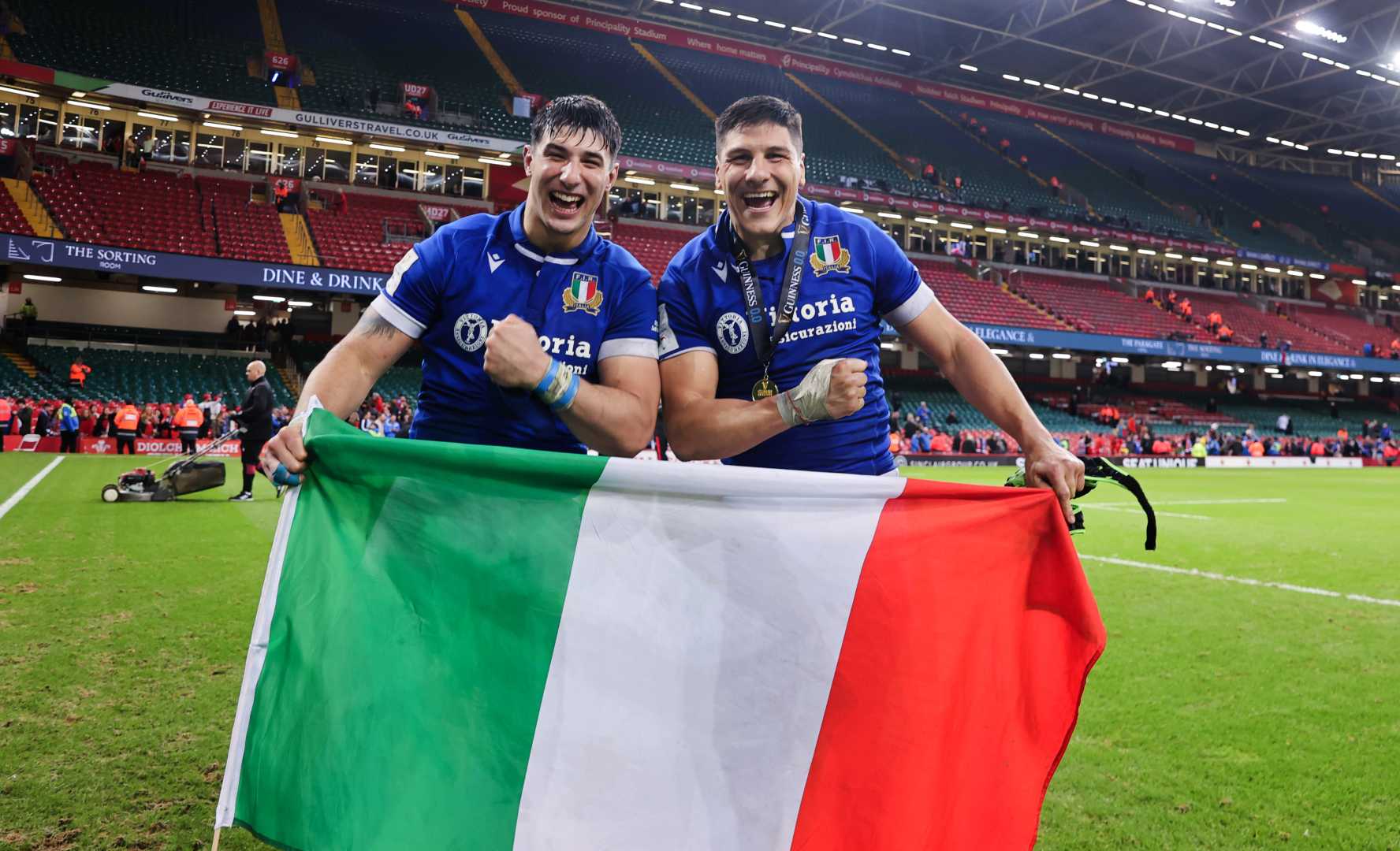 Italy Rugby Duo Brex Menoncello In Action