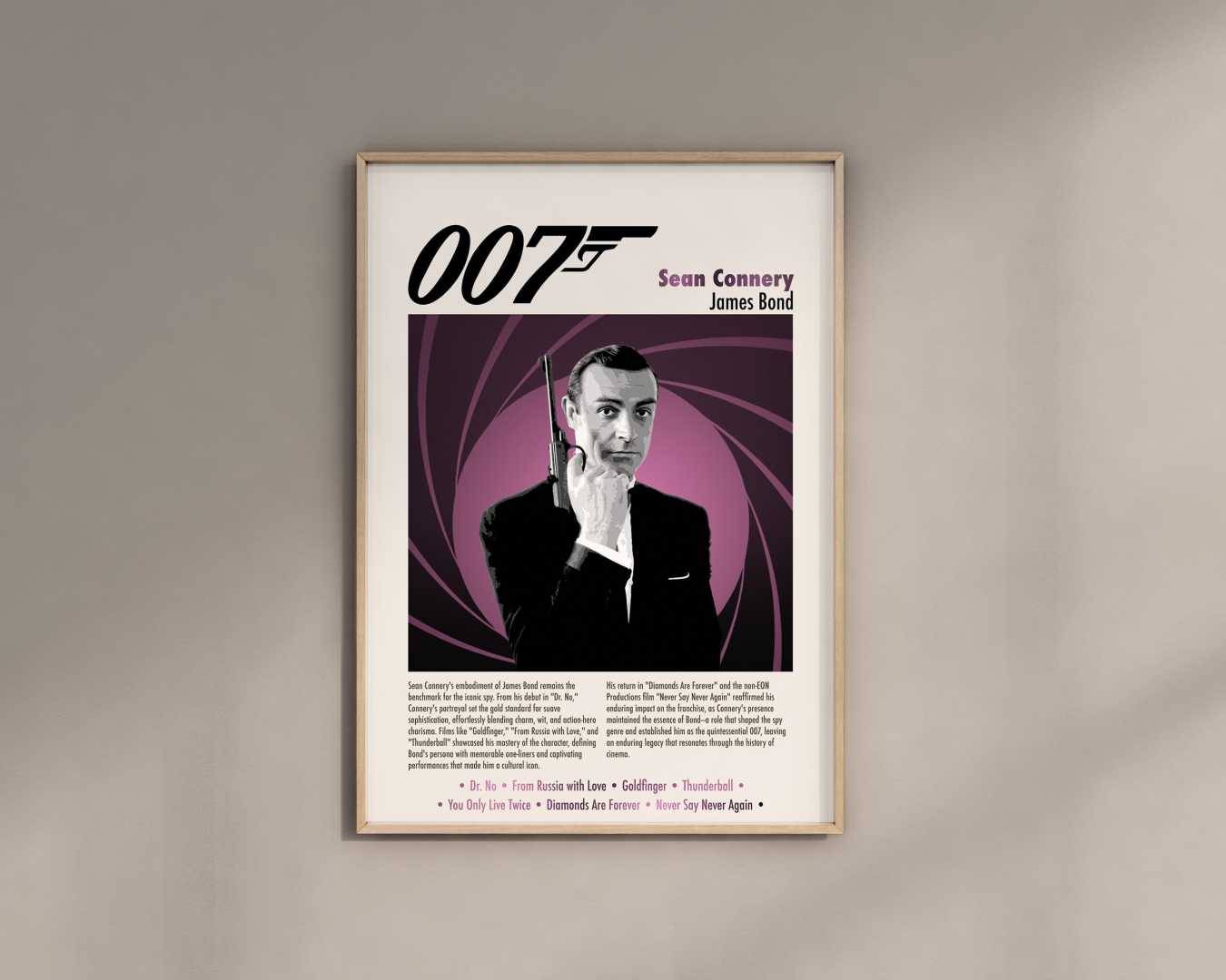 James Bond Franchise Poster, Sean Connery, Daniel Craig