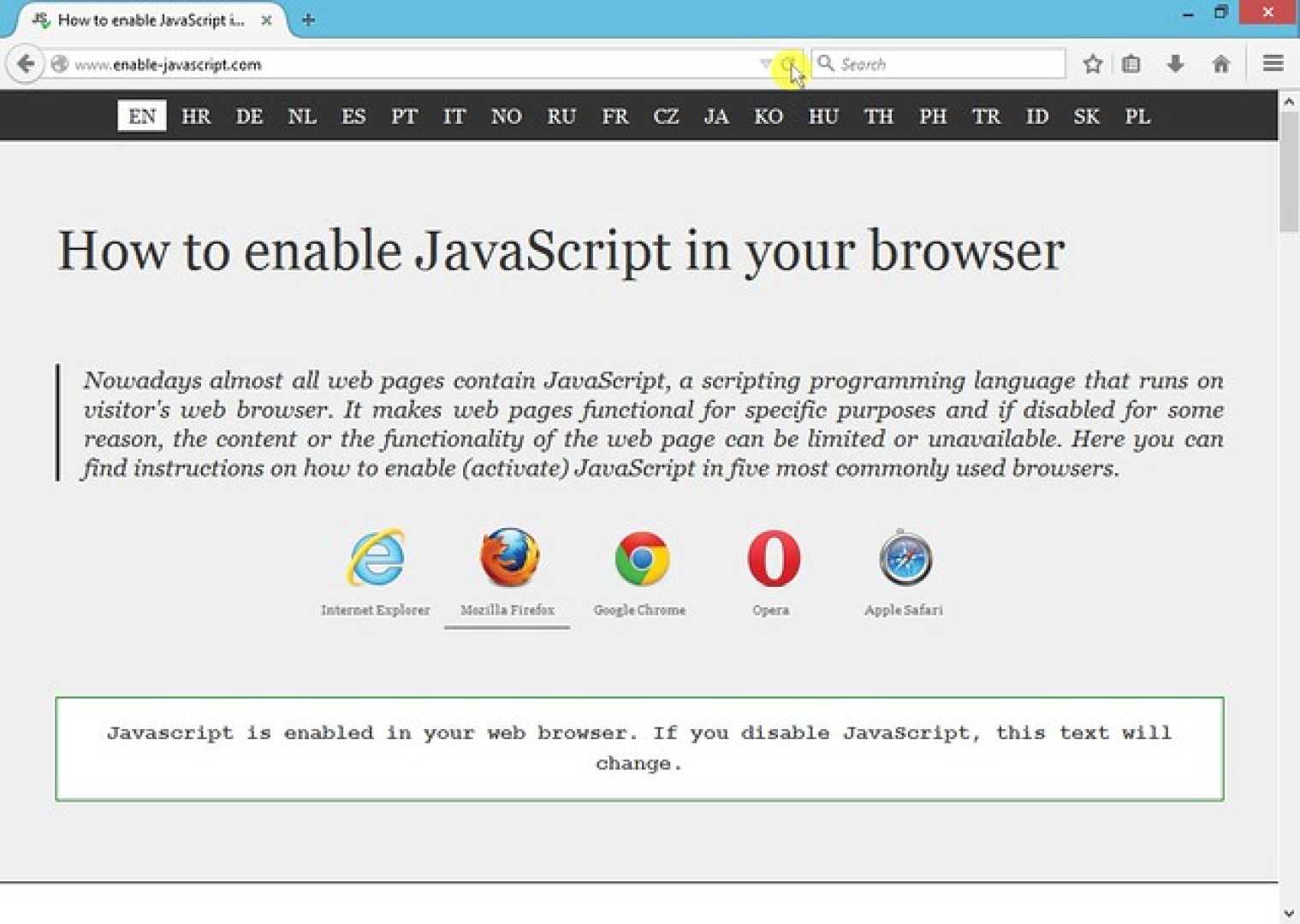 Javascript Disabled Browser Support