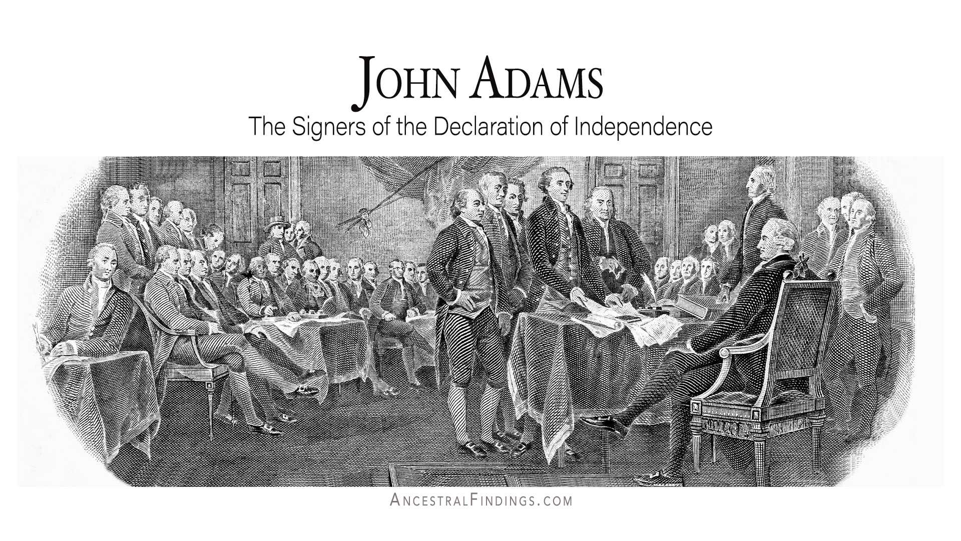 John Adams Signing Documents Historical