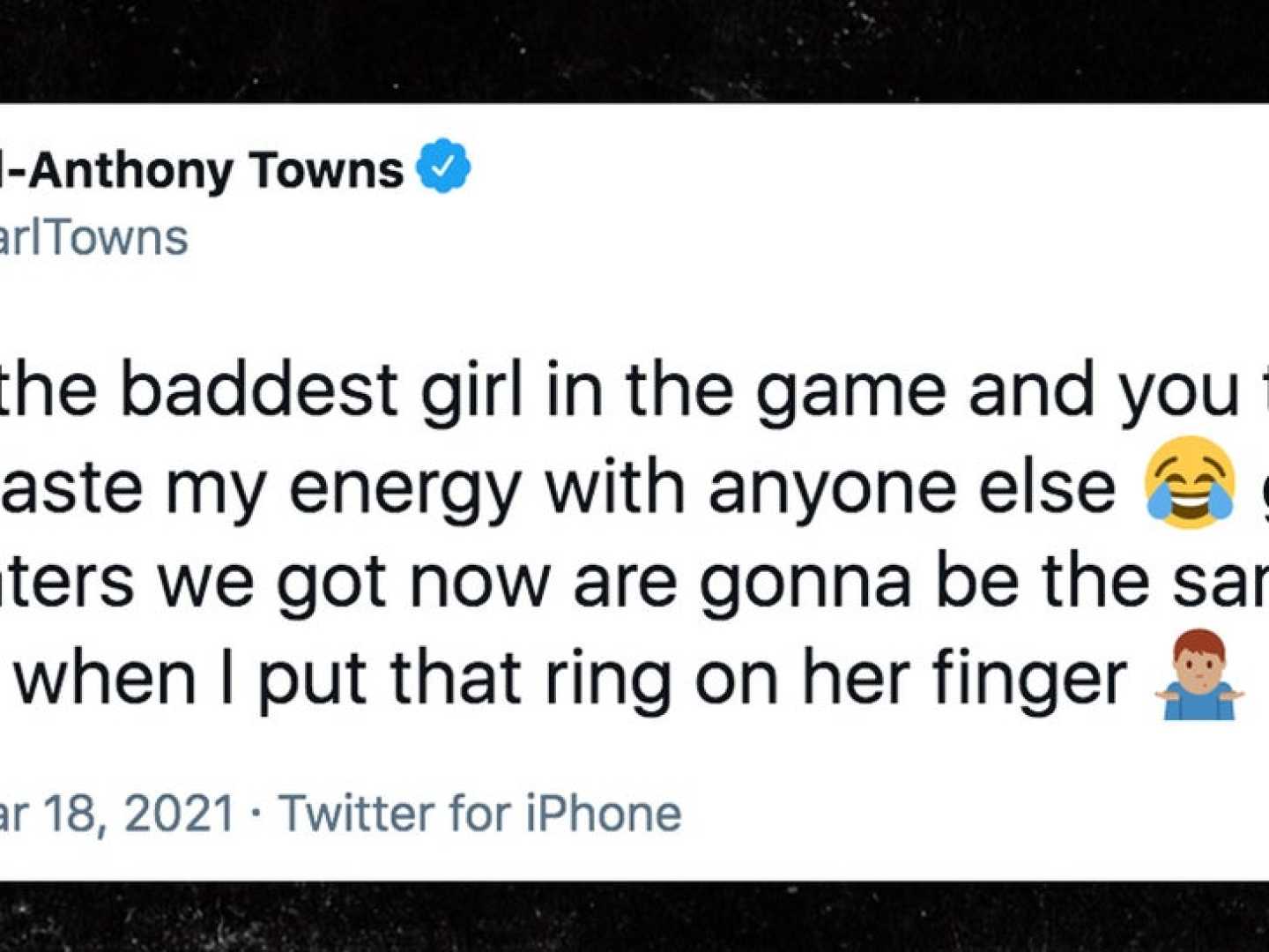 Jordyn Woods Karl Anthony Towns Tweet