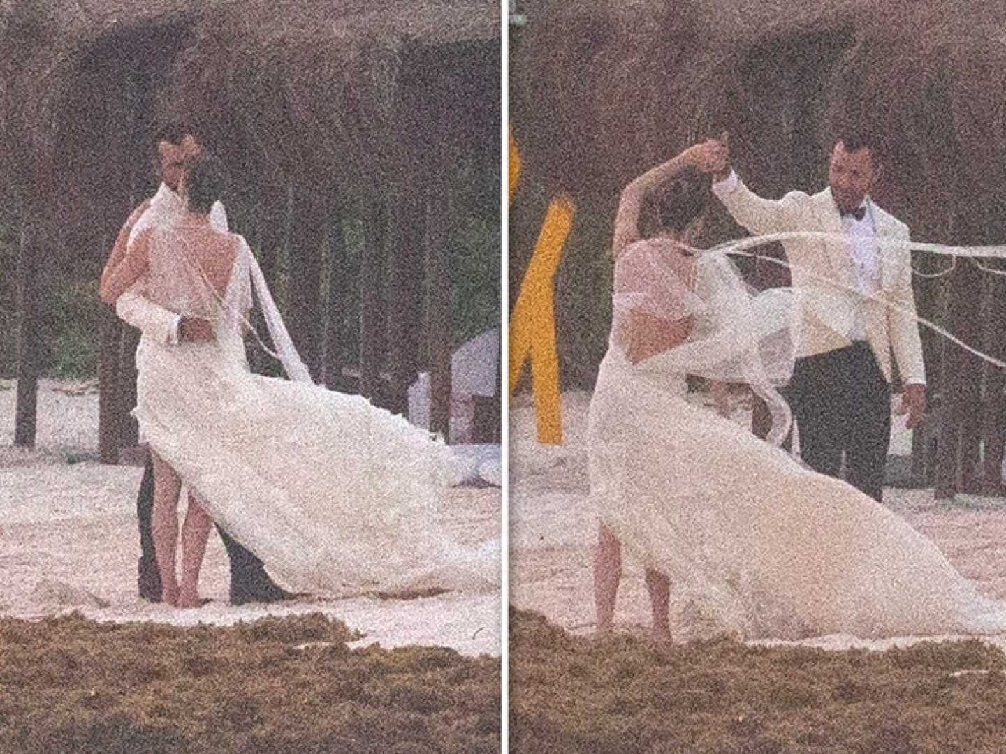 Justin Theroux Nicole Brydon Bloom Wedding Beach Ceremony