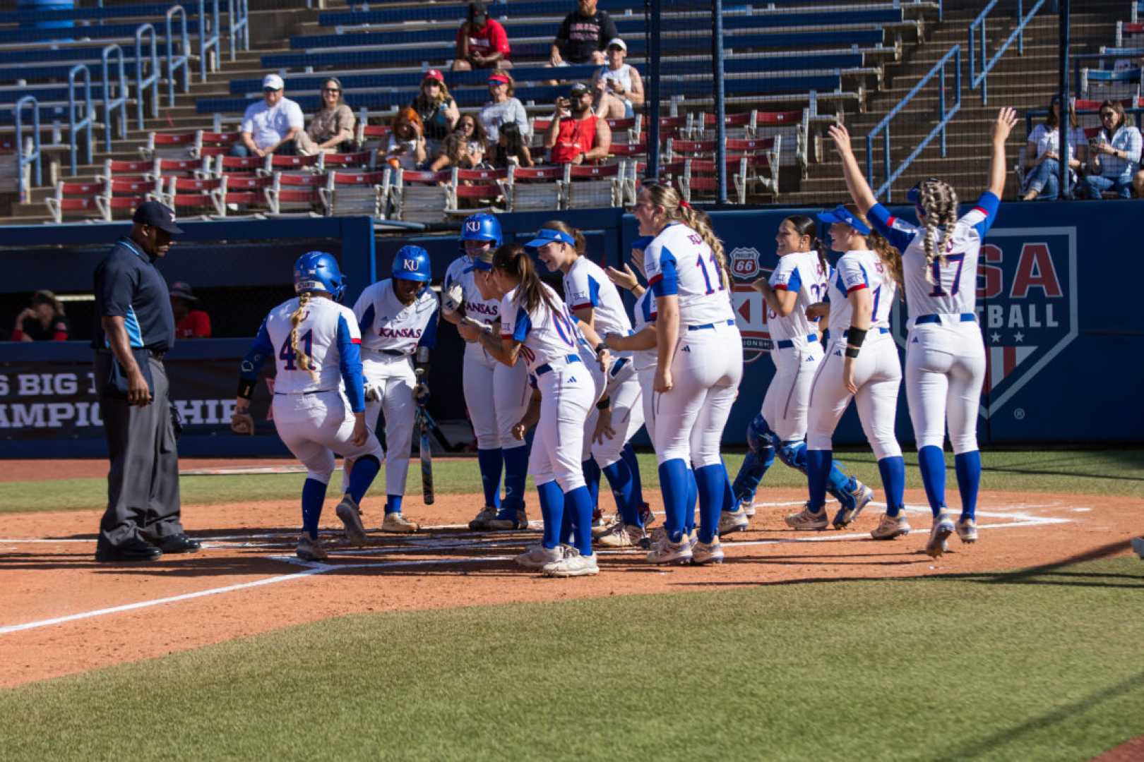 Kansas Jayhawks Softball Team Victory Celebration