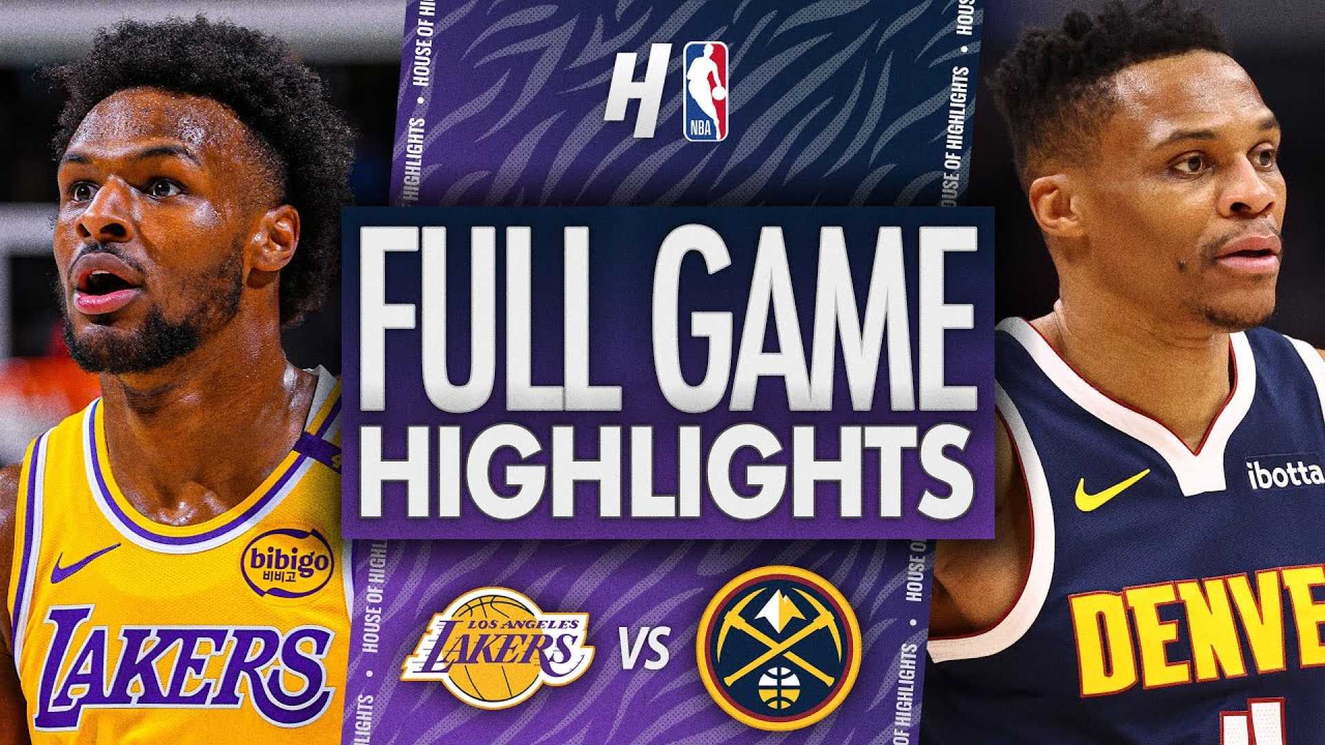 Lakers Vs Nuggets Basketball Game Highlights