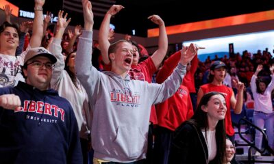 Liberty Flames Basketball Team Celebration