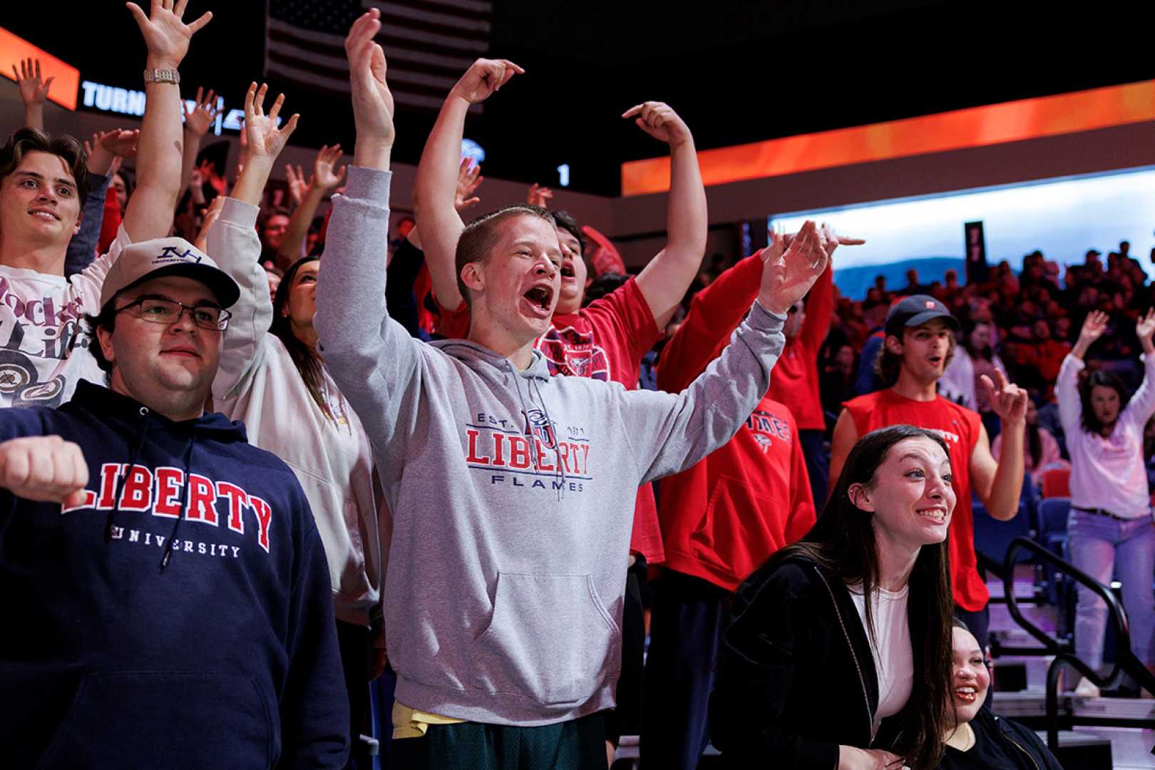 Liberty Flames Basketball Team Celebration