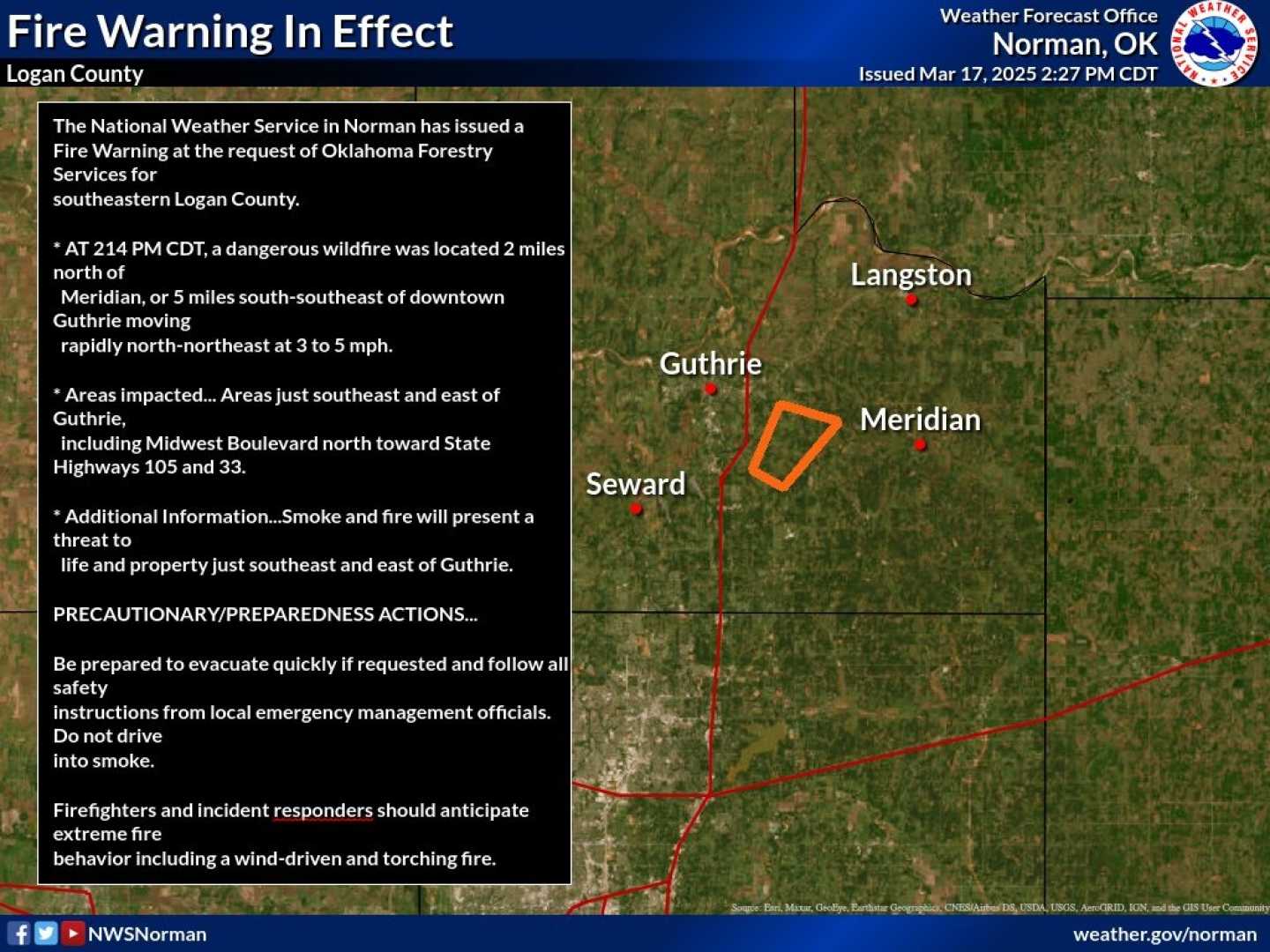 Logan County Oklahoma Wildfire Smoke Evacuation