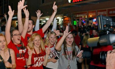 Louisville Cardinals Basketball Game Victory Celebration