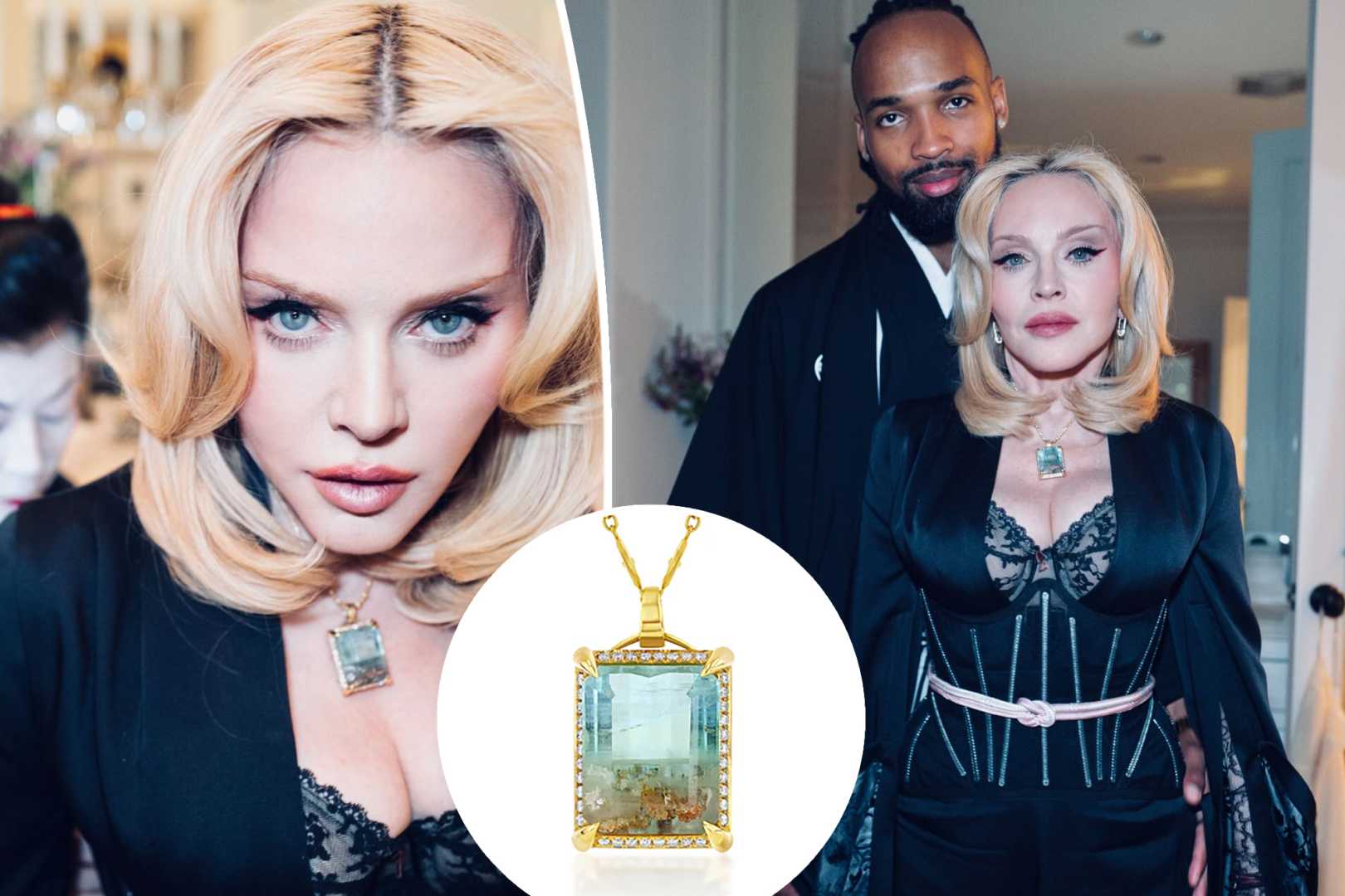 Madonna Oscars Afterparty Aquamarine Necklace