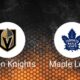 Maple Leafs Golden Knights Nhl Matchup