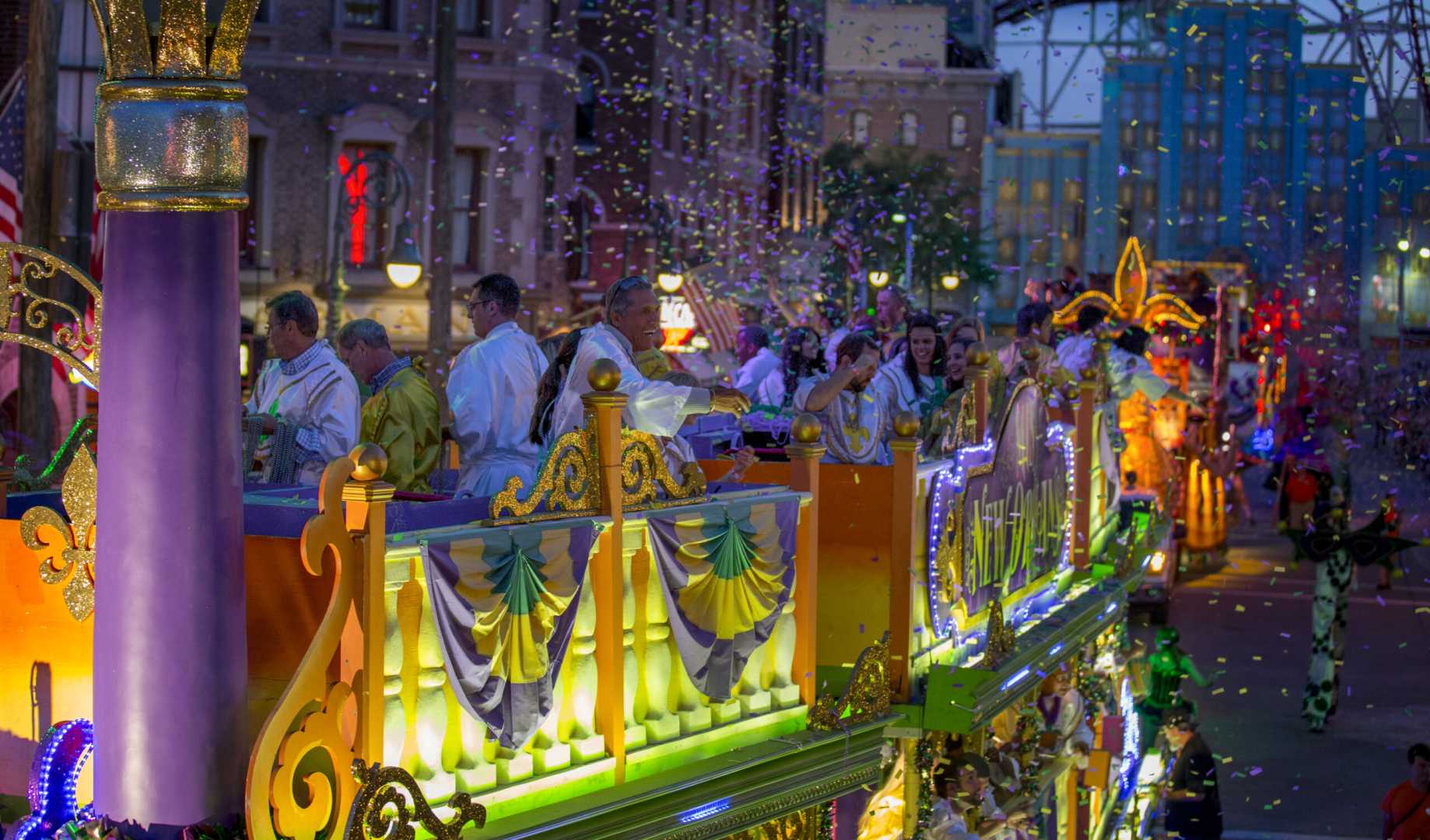 Mardi Gras Parade Float Riders Shopping