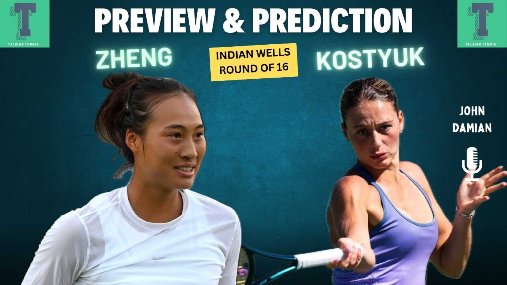 Marta Kostyuk Qinwen Zheng Tennis Match Indian Wells 2025