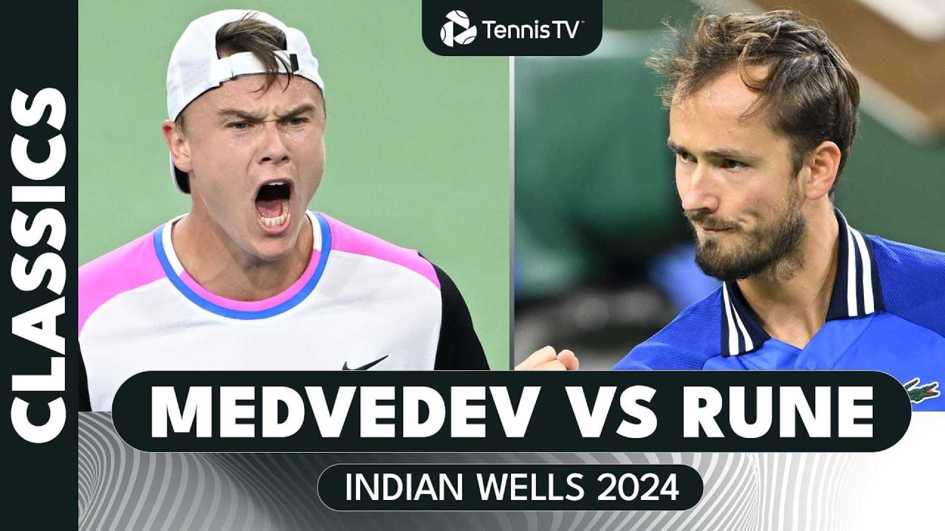 Medvedev Rune Tennis Match Indian Wells