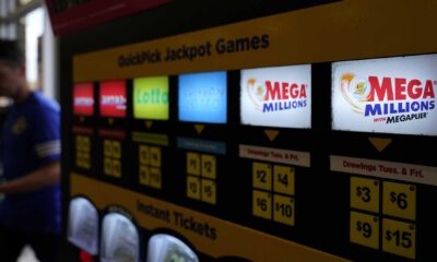 Mega Millions Lottery Ticket And Jackpot Display