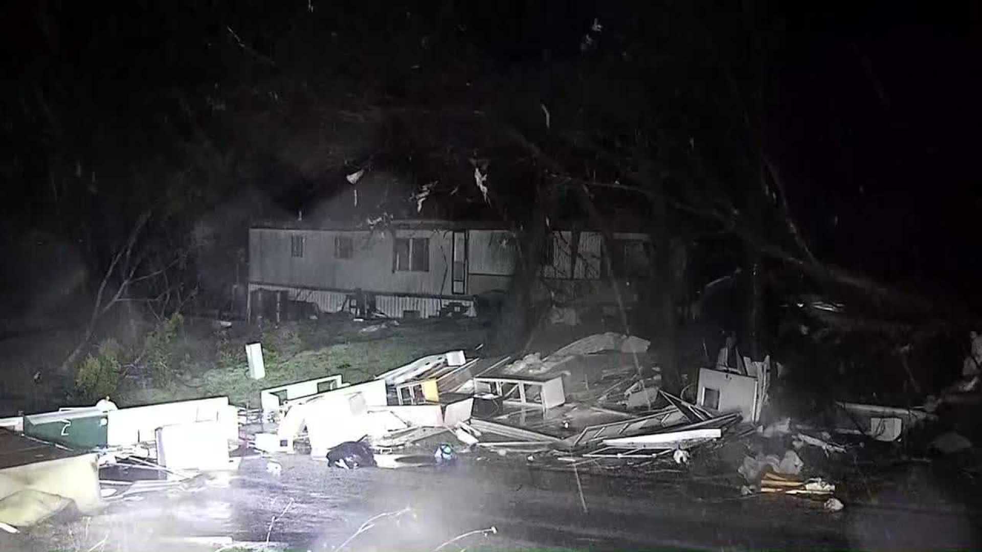 Mobile Home Tornado Damage Ada