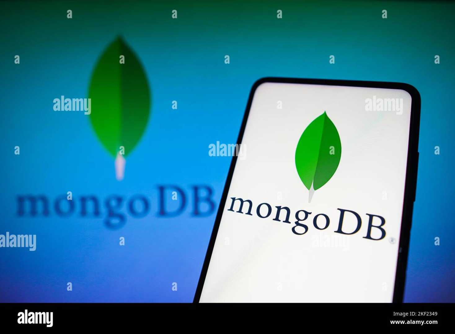 Mongodb Logo On A Digital Screen