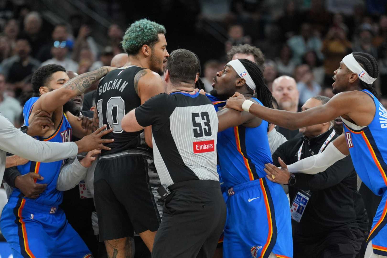 Nba Third Quarter Scuffle Thunder Spurs