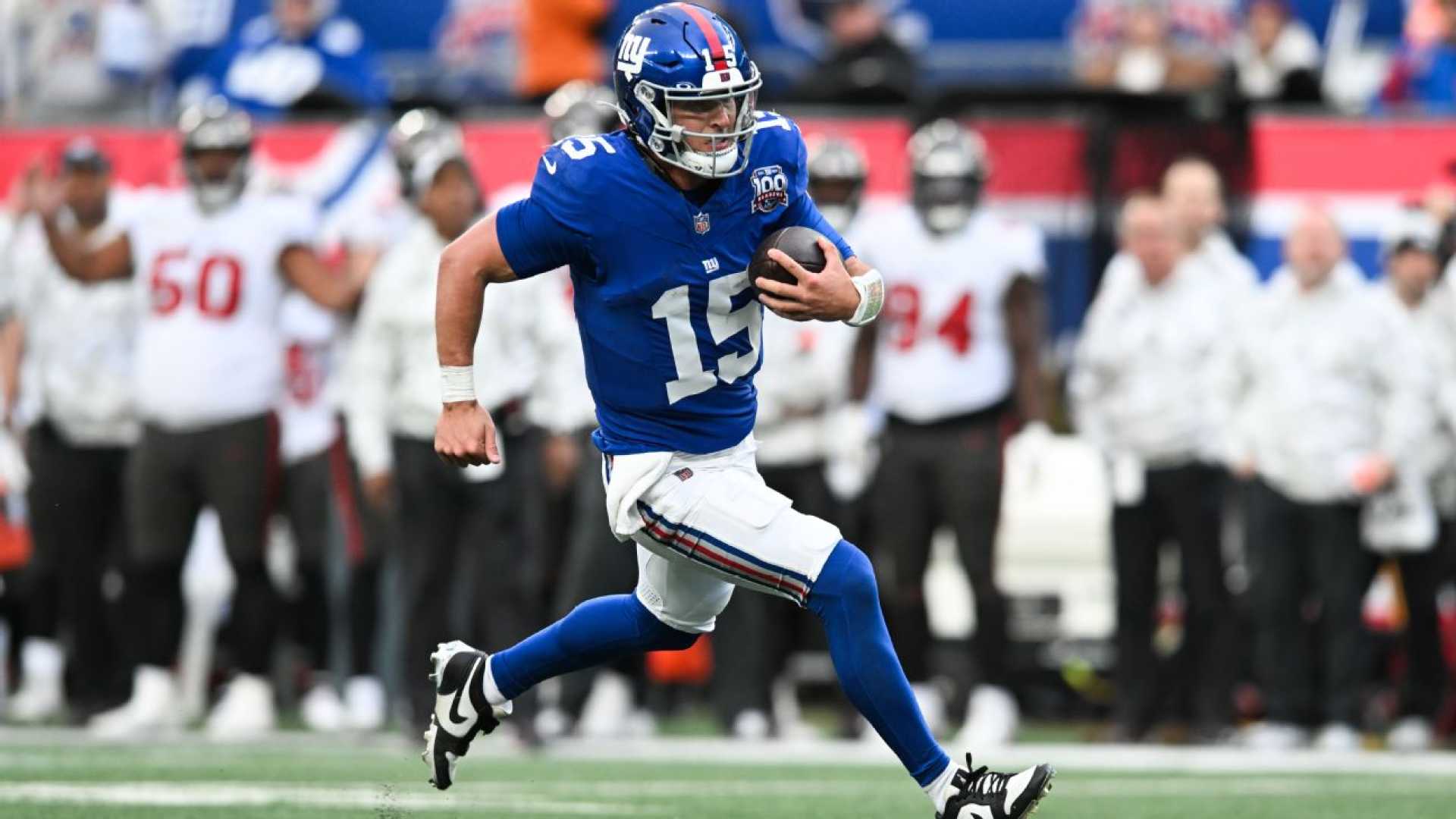 New York Giants Quarterback Tommy Devito In Action