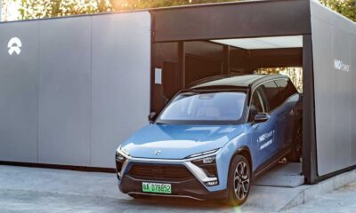 Nio Electric Vehicle Showroom With Battery Swap Station