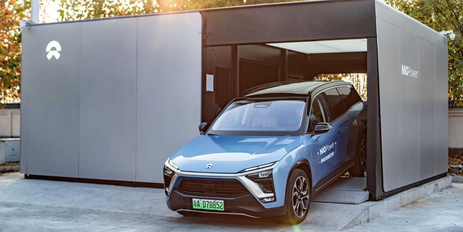 Nio Electric Vehicle Showroom With Battery Swap Station