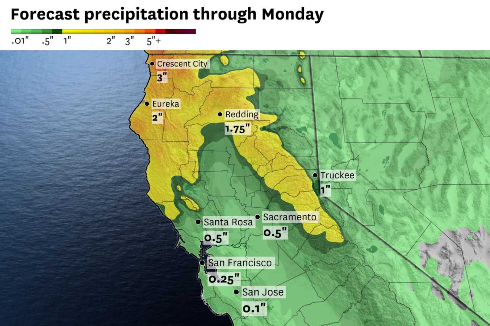 Northern California Rain And Snow Forecast