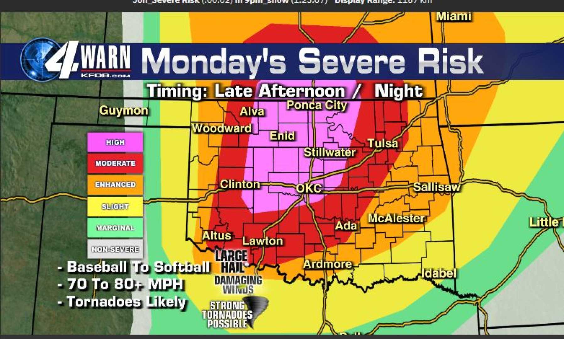 Oklahoma Tornado Severe Storm Warning