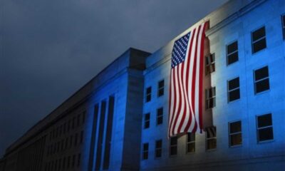 Pentagon Building With American Flag