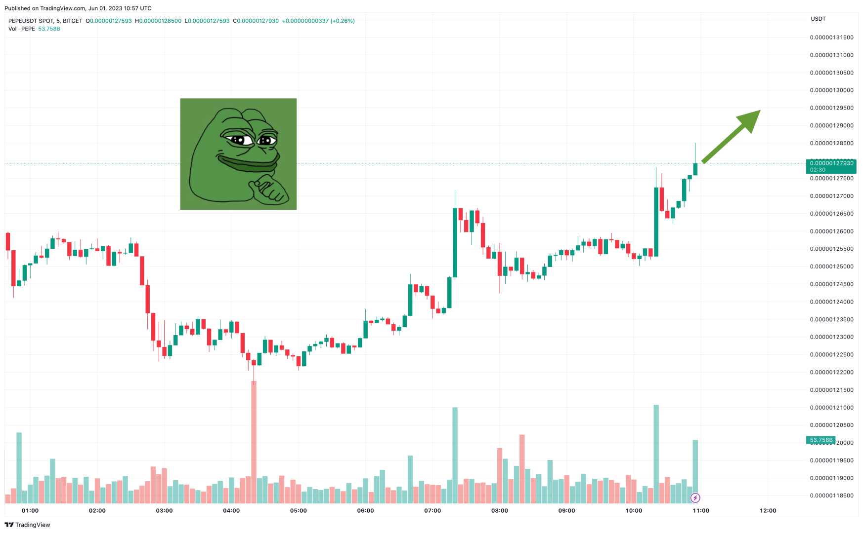 Pepe Memecoin Price Prediction Graph