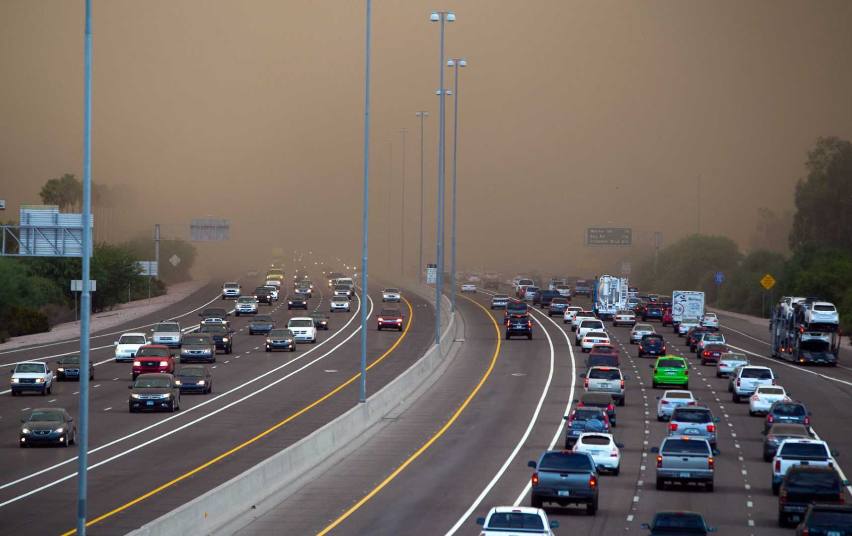 Phoenix Dust Storm Effects On Roads And Baseball