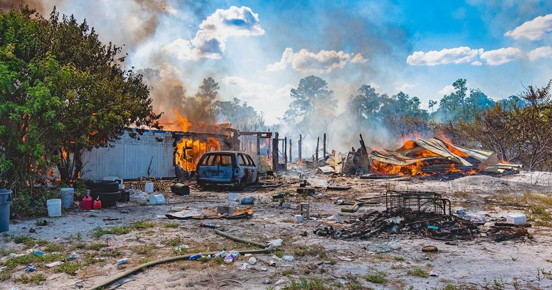 Polk County Wildfires Smoke And Firefighters