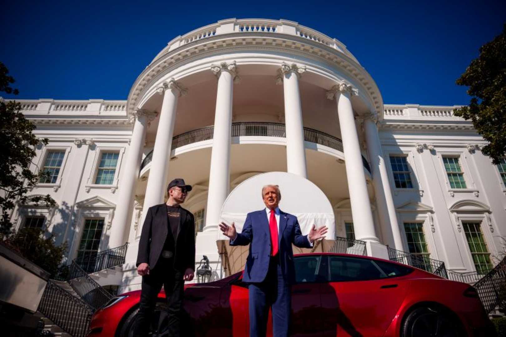 President Trump Tesla Model S White House