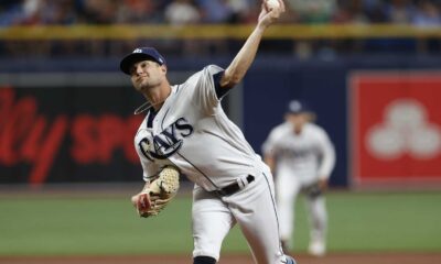 Rays Pitcher Mcclanahan In Action Against Red Sox