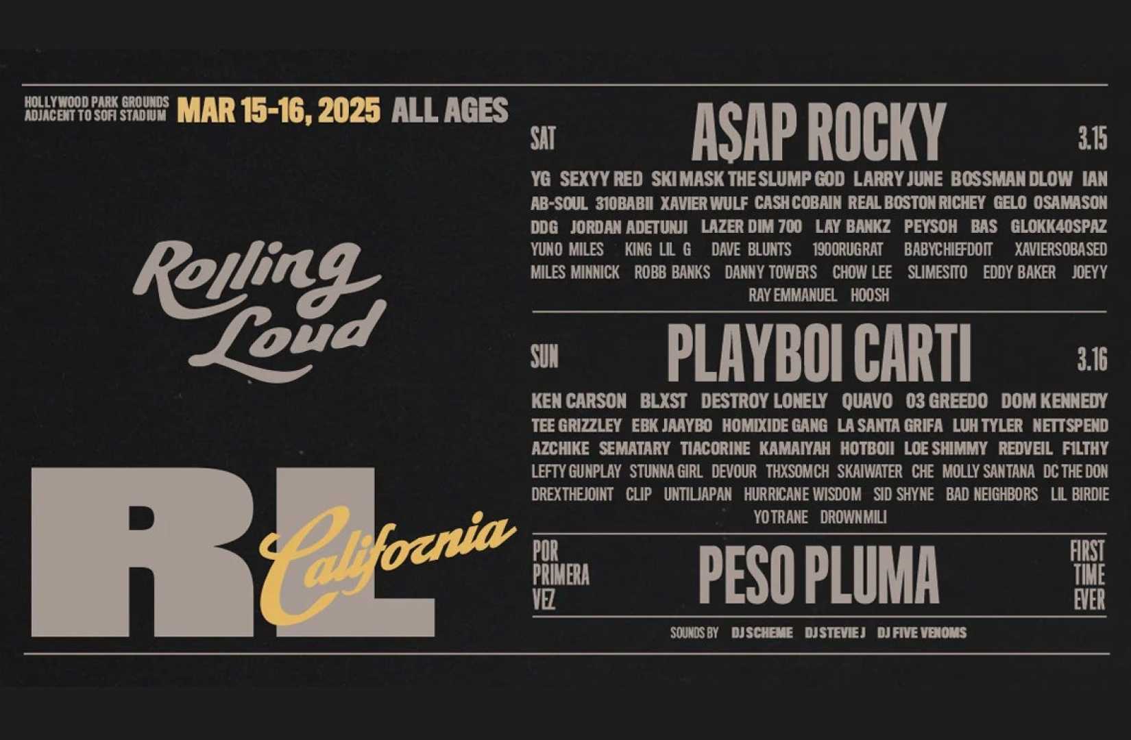 Rolling Loud Festival 2025 Lineup Inglewood