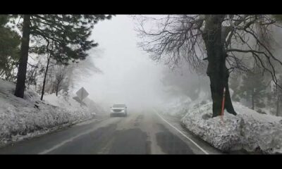 Running Springs California Snowstorm Snow Covered Roads