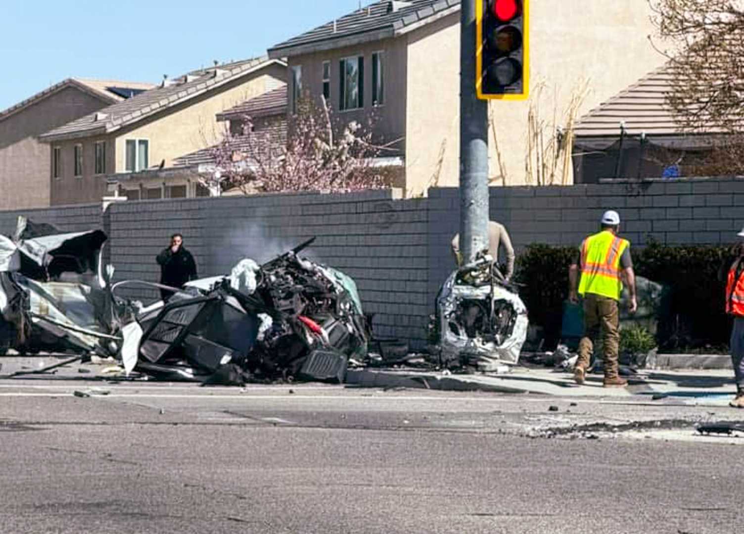 San Bernardino County Sheriff Deputy Crash Scene