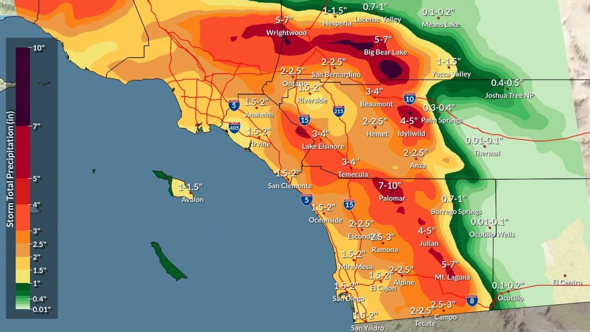 San Diego County Atmospheric River Rainfall