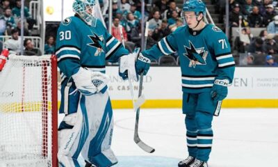 San Jose Sharks Players On Ice During Game