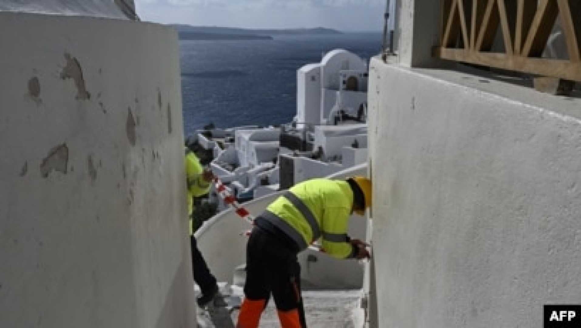 Santorini Earthquake Damage, Greece