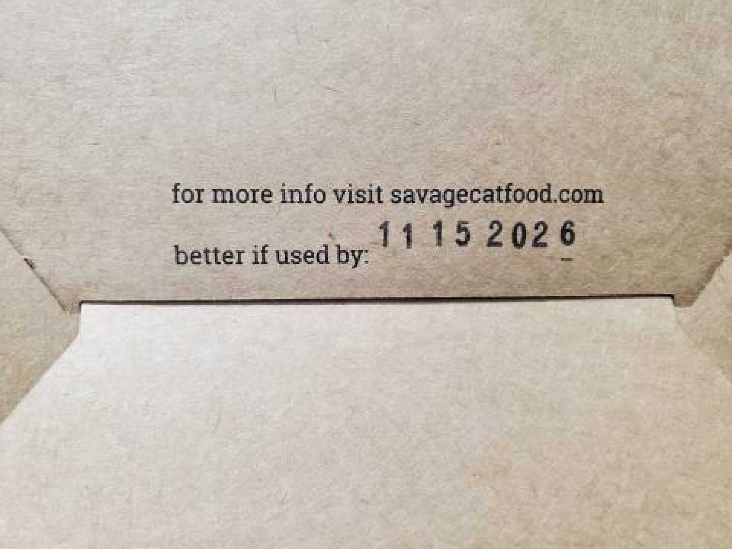 Savage Cat Food Recall Packaging