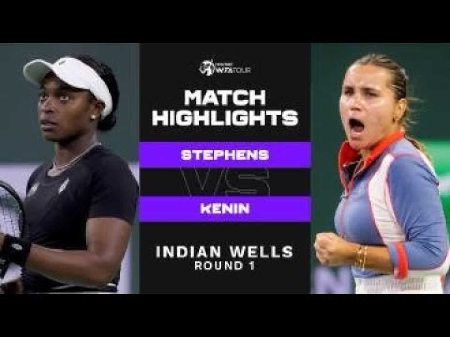 Sloane Stephens Sofia Kenin Tennis Match Indian Wells