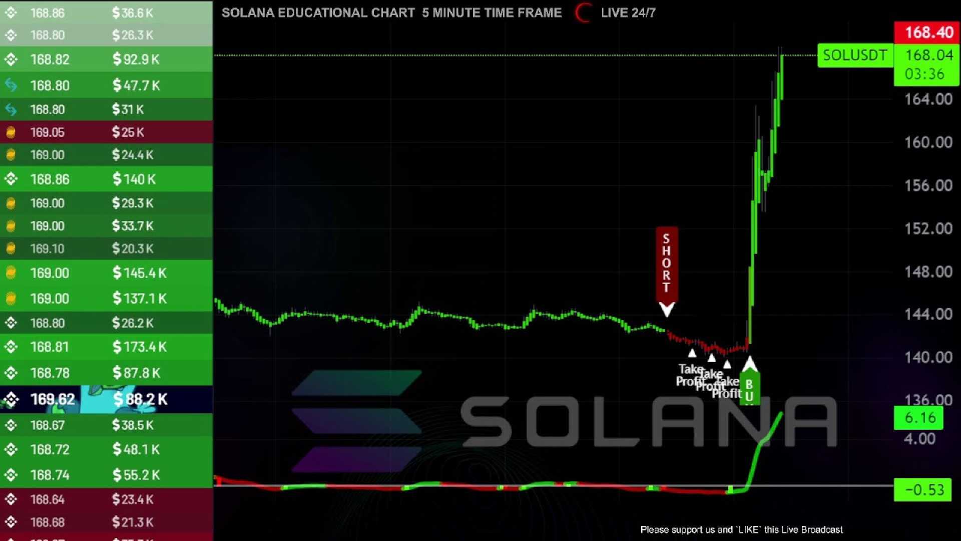 Solana Cryptocurrency Trading Chart