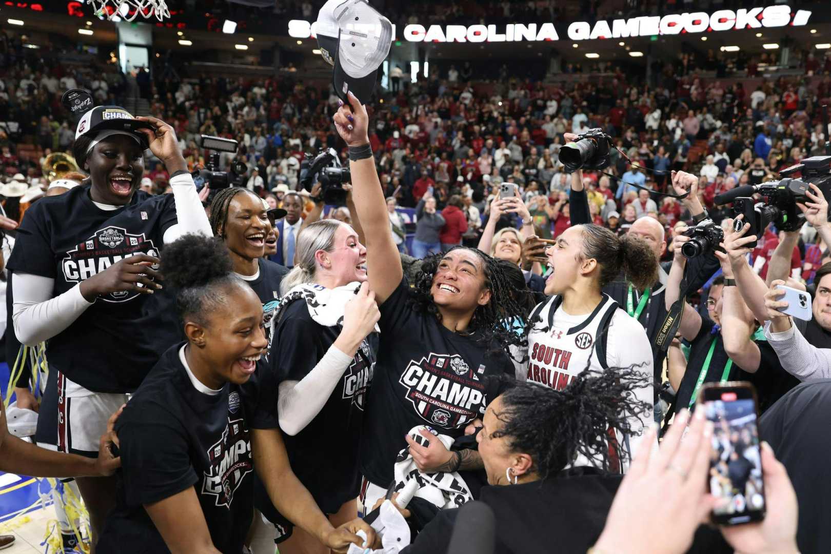 South Carolina Women's Basketball Team Celebrating Championship