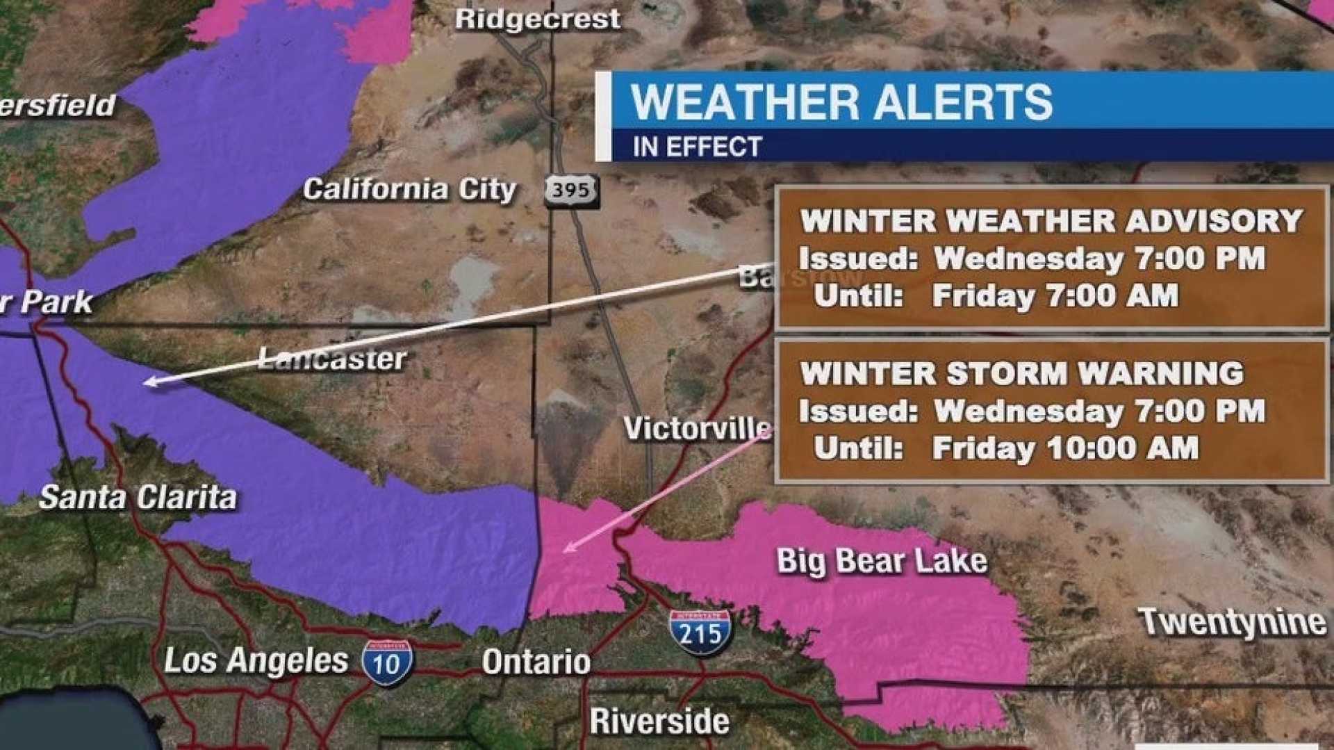 Southern California Rain Snow Weather Forecast