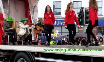 St. Patrick's Day Parade Floats And Irish Dancers