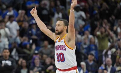 Stephen Curry Celebrates After Scoring 56 Points