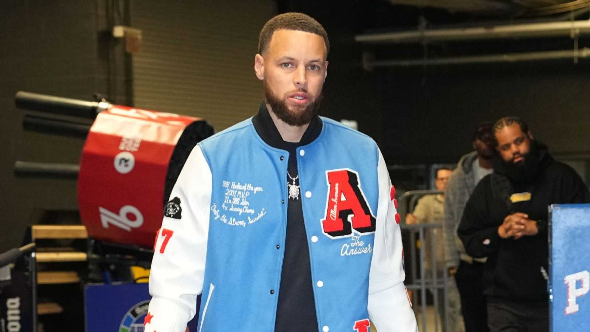 Stephen Curry Iverson Themed Jacket Nba Game