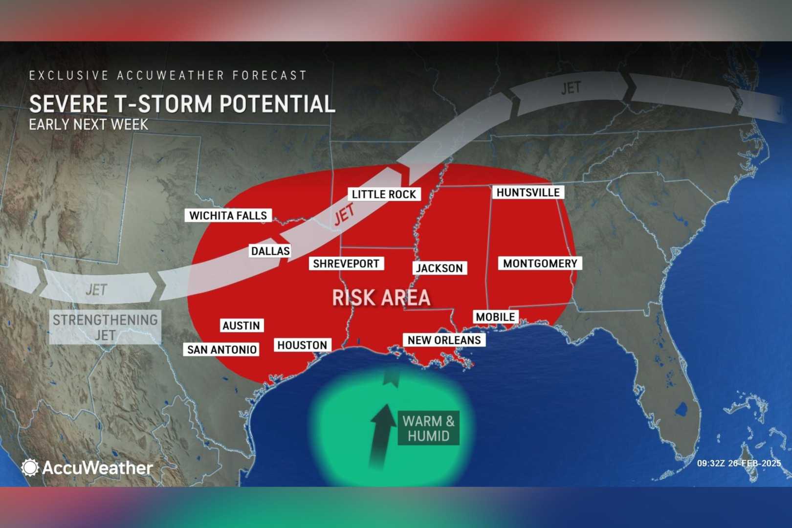 Stormy Weekend Weather Forecast Southern States